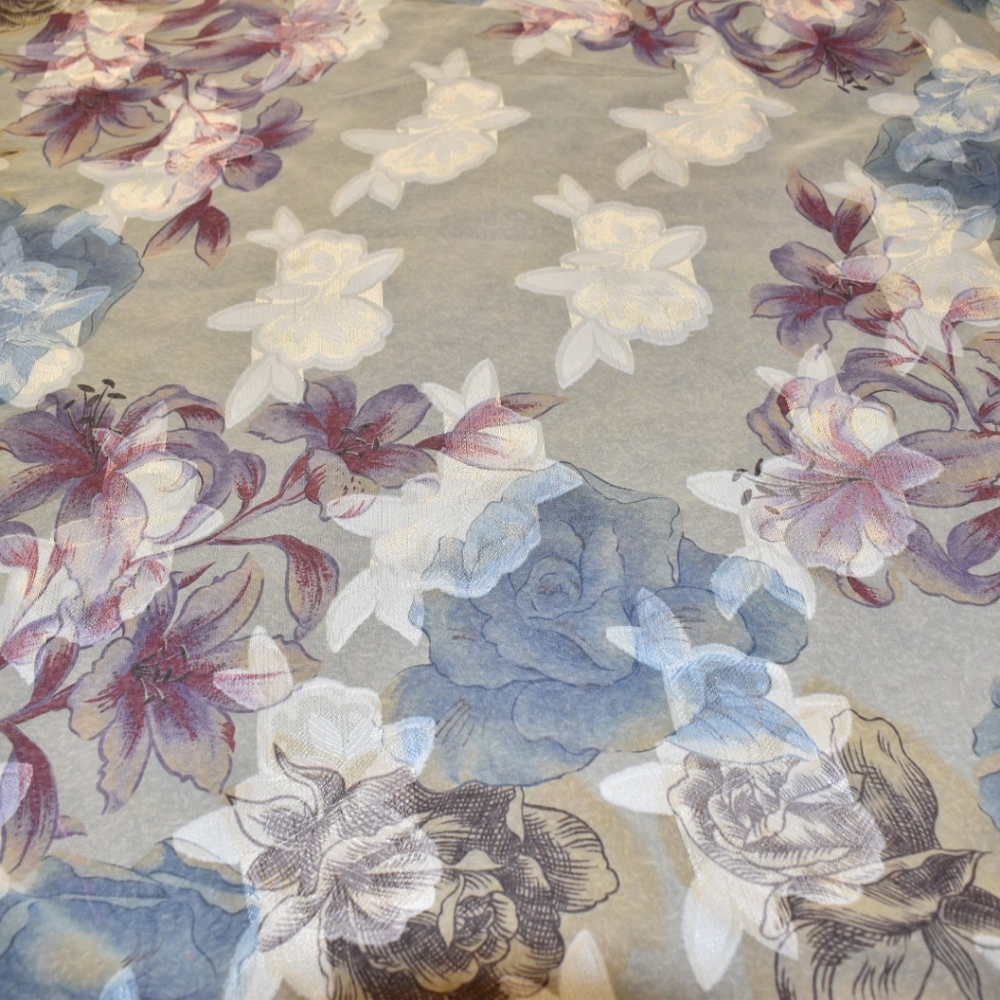 Large Floral Patterned Square Scarf - Picture 2 of 3